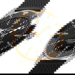 BREITLING SUPEROCEAN AUTOMATIC BLACK DIAL MENS WATCH: BREITLING Superocean Automatic Black Dial Mens Watch Brand: BREITLING  Type: Wristwatch  Material: Stainless steel,Pink Gold,Rubber  Color: none  Size: Case Size Length 54mm(included lag) Width 44mm(n