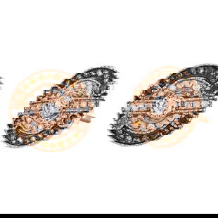 14K ROSE GOLD BROWN DIAMOND GREEK MILGRAINS CIRCLE EARRINGS: 14K Rose Gold Brown Diamond Greek Milgrains Circle Earrings Brand: None Type: Earrings Material: Metal Type:Rose GoldMetal Purity:14k Color: Main Stone Color:White, Brown Size: Item Width:12mmItem