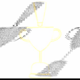 10K YELLOW GOLD DIAMOND TROPHY CUP CUSTOM PENDANT: 10K Yellow Gold Diamond Trophy Cup Custom Pendant Brand: None  Type: Pendant  Material: Metal Type:Yellow GoldMetal Purity:10k  Color: Fancy Diamond Color:White  Size: Pendant Length:1.90" (Including