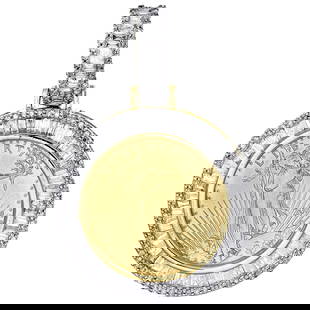 10K YELLOW GOLD AMERICAN EAGLE COIN DIAMOND PENDANT: 10K Yellow Gold American Eagle Coin Diamond Pendant Brand: None  Type: Pendant  Material: Metal Type:Yellow GoldMetal Purity:10k  Color: Main Stone Color:White  Size: Pendant Length:1.35" (Including B