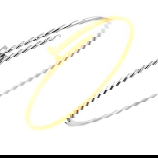 CARTIER JUSTE UN CLOU SM BRACELET 18K: Cartier Juste Un Clou SM Bracelet 18K Brand: Cartier  Type: Bracelet  Material: 750 Yellow Gold  Color: Gold  Size: Inner circumference 7.1inch Width:(max.) 10mm  Accessories: None Accessories