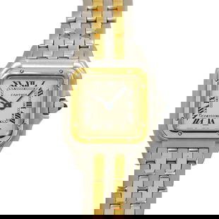 CARTIER PANTHERE TWO ROW QUARTZ CREAM DIAL YG: Cartier Panthere Two Row Quartz Cream Dial YG Brand: Cartier  Type: Wristwatch  Material: Stainless steel,Yellow Gold  Color: none  Size: Case Size Length 30mm(included lag) Width 22mm(not included cr
