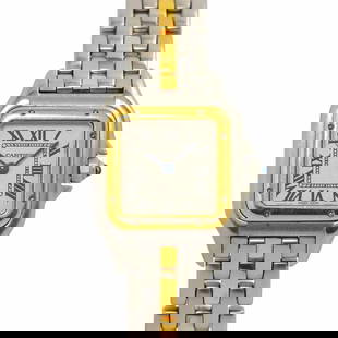 CARTIER PANTHERE ONE ROW QUARTZ CREAM DIAL K18YG LADIES WATCH: Cartier Panthere one Row Quartz Cream Dial K18YG Ladies Watch Brand: Cartier  Type: Wristwatch  Material: Stainless steel,750 Yellow Gold  Color: None  Size: Case Size Length 30mm(included lag) Width