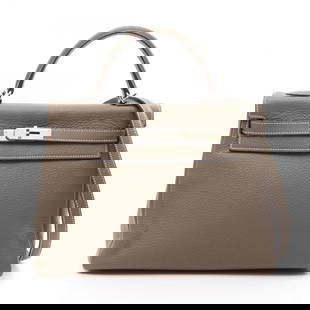 HERMES KELLY 32 2WAY HANDBAG TAURILLON CLEMENCE LEATHER: HERMES Kelly 32 2way Handbag Taurillon Clemence leather Brand: HERMES  Type: Handbag  Material: leather  Color: Beige  Size: H:23cm x W:32cm x D:12cm (H:9.1" x W:12.6" x D:4.7") Handle?28cm(11.0") Sho