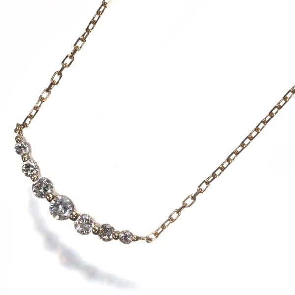 agete⭐︎18k diamond necklace Agete Necklace Diamond Single Cut Cross 18k 750 Yellow Gold