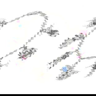 ART DECO PLATINUM BRACELET DIAMOND & GEMS 7 ASSORTED CHARMS: Art Deco Platinum Bracelet Diamond & Gems 7 Assorted Charms Brand: Unbranded  Type: Bracelet  Material: 800 platinum  Color: White  Size: Measurement: 7.5" long x 4mm wide  Accessories: None Ac
