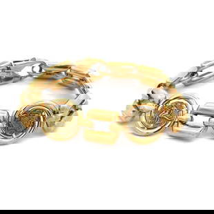 UNOARRE JEWELER COIN BRACELET IN 18K YELLOW GOLD OPEN LINK STYLE: UNOARRE Jeweler Coin Bracelet In 18k Yellow Gold Open Link Style Brand: UNOAERRE  Type: Bracelet  Material: 18k yellow gold  Color: Yellow  Size: Measurement: 8.5" long x 0.80" wide x 0.20" high  Acce