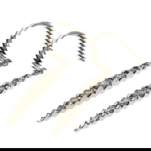 KASHIKEY NAKED SERIES BROWN DIAMOND EARRING K18BG: Kashikey Naked Series Brown Diamond earring K18BG Brand: Kashikey Type: earring Material: K18BG Color: Silver Size: Top Size:0.9inch/23x2.9x3.4mm Length:1.2inch/3.0cm Accessories: None Acc