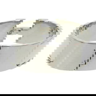 HERMES H MOTIF CLICK CLACK GM BRACELET METAL: Hermes H motif click clack GM bracelet metal Brand: Hermes  Type: Bangle  Material: Metal  Color: Silver, White  Size: Length 16cm / 6.29''  Accessories: None Accessories Notice: When purchasin