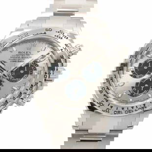 ROLEX DAYTONA RANDOM 750 WG CHRONOGRAPH SILVER DIAL: ROLEX Daytona random 750 WG Chronograph Silver Dial Brand: ROLEX  Type: Wristwatch  Material: 750 White Gold  Color: none  Size: Case Size: Length 47mm(included lag) Width 39mm(not included crown) Dep