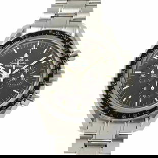 OMEGA SPEEDMASTER PROFESSIONAL BLACK DIAL: OMEGA Speedmaster Professional Black dial Brand: OMEGA  Type: Wristwatch  Material: Stainless steel  Color: none  Size: Case Size Length 48mm(included lag) Width 42mm(not included crown) Depth 14mm Br