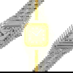CARTIER PANTHERE ONE ROW SM QUARTZ CREAM DIAL K18YG LADIES WATCH: Cartier Panthere one Row SM Quartz Cream Dial K18YG Ladies Watch Brand: Cartier  Type: Wristwatch  Material: Stainless steel,750 Yellow Gold  Color: none  Size: Case Size Length 30mm(included lag) Wid