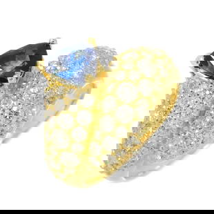 SAPPHIRE DIAMOND RING 18K YELLOW GOLD: Sapphire Diamond Ring 18K Yellow Gold Brand: Unbranded  Type: Ring  Material: 750 Yellow Gold  Color: Yellow Gold  Size: 6 US  Accessories: None Accessories Notice: When purchasing pre-owned go