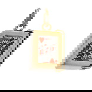 SOLID MINI PLAYING CARD DECK WITH OPENABLE CASE CHARM: Solid Mini Playing Card Deck With Openable Case Charm Brand: Unbranded  Type: Charm  Material: Metal  Color: Yellow  Size: Length x Width - 0.60" x 0.40  Accessories: None Accessories Notice: W