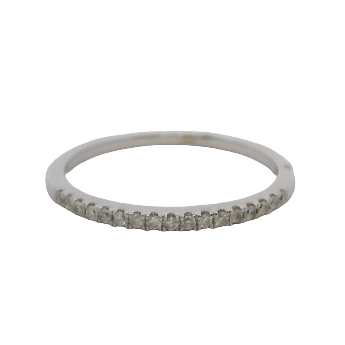 SOLID AND DIAMOND THIN DAINTY STACKABLE WEDDING BAND RING: Solid and Diamond Thin Dainty Stackable Wedding Band Ring Brand: Unbranded Type: Ring Material: Metal Color: White Size: 7 US Accessories: None Accessories Notice: When purchasing pre-owne