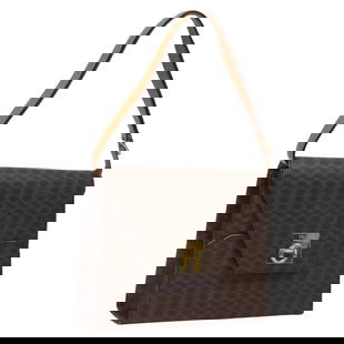 CELINE MACADAM CANVAS SHOULDER BAG PVC LEATHER: CELINE Macadam Canvas Shoulder Bag PVC Leather Brand: CELINE  Type: Shoulder Bag  Material: PVC Leather  Color: Brown / Gold  Size: W9.8 x H7.9 x D3.1inch(Approx) Shoulder Drop:9.1inch(Approx)  Access