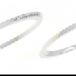 CARTIER ENGRAVED DE RING: Cartier Engraved de Ring Brand: Cartier  Type: Ring  Material: Platinum 950  Color: None  Size: 8.5 US  Accessories: None Accessories Notice: When purchasing pre-owned goods, please refer to th