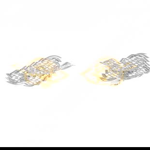 VINTAGE VAN CLEEF & ARPELS DIAMOND EARRINGS: Vintage Van Cleef & Arpels Diamond Earrings Brand: Van Cleef & Arpels Type: Earrings Material: 18KT Yellow Gold Color: None Size: HxW: 16.9mmx31.3mm Accessories: None Accessories Notice: W