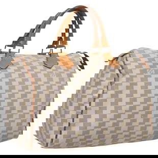 LOUIS VUITTON DAMIER AZUR SPEEDY 30 HAND BAG: LOUIS VUITTON Damier Azur Speedy 30 Hand Bag Brand: LOUIS VUITTON  Type: Hand Bag  Material: Damier Azur Canvas  Color: Damier Azur  Size: W11.8 x H8.3 x D6.7inch(Approx)  Accessories: None Acc