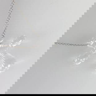 TIFFANY & CO. ELSA PERETTI ROCK CRYSTAL NECKLACE: Tiffany & Co. Elsa Peretti Rock Crystal Necklace Brand: Tiffany & Co. Type: Necklace Material: Pt950, Crystal Color: None Size: Top size: 29.2mm x 22.1mm Necklace total length: 46cm Accessories: