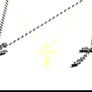 TIFFANY & CO. SMALL CROSS ELSA PERETTI NECKLACE: Tiffany & Co. Small Cross Elsa Peretti Necklace Brand: Tiffany & Co. Type: Necklace Material: K18 Color: Gold Size: Necklace length: about 22 cm Pendant height: about 2 cm Pendant width: about 1 c