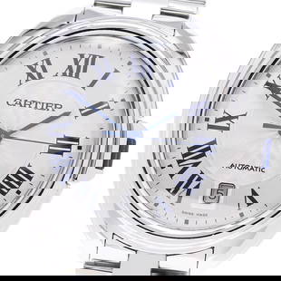 CARTIER SILVER DIAL AUTOMATIC MEN'S WATCH: CARTIER Silver Dial Automatic Men's Watch Brand: CARTIER  Type: Wristwatch  Material: Band Material Stainless Steel, Case Material Stainless Steel  Color: Dial Color Silver, Case Color Silver, Band Co