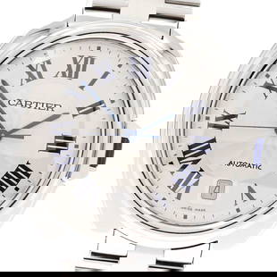 CARTIER SILVER DIAL AUTOMATIC MEN'S WATCH: CARTIER Silver Dial Automatic Men's Watch Brand: CARTIER  Type: Wristwatch  Material: Band Material Stainless Steel, Case Material Stainless Steel  Color: Dial Color Silver, Case Color Silver, Band Co