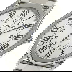CARTIER SILVER DIAL AUTOMATIC MEN'S WATCH: CARTIER Silver Dial Automatic Men's Watch Brand: CARTIER  Type: Wristwatch  Material: Band Material Stainless Steel, Case Material Stainless Steel  Color: Dial Color Silver, Case Color Silver, Band Co