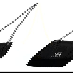 BALENCIAGA MONACO SMALL CHAIN BAG: BALENCIAGA Monaco Small Chain Bag Brand: BALENCIAGA  Type: Shoulder Bag  Material: Nylon  Color: Black  Size: Height : 7.48 inch (19 cm) Width : 10.24 inch (26 cm) - 10.63 inch (27 cm) Depth : 3.35 in