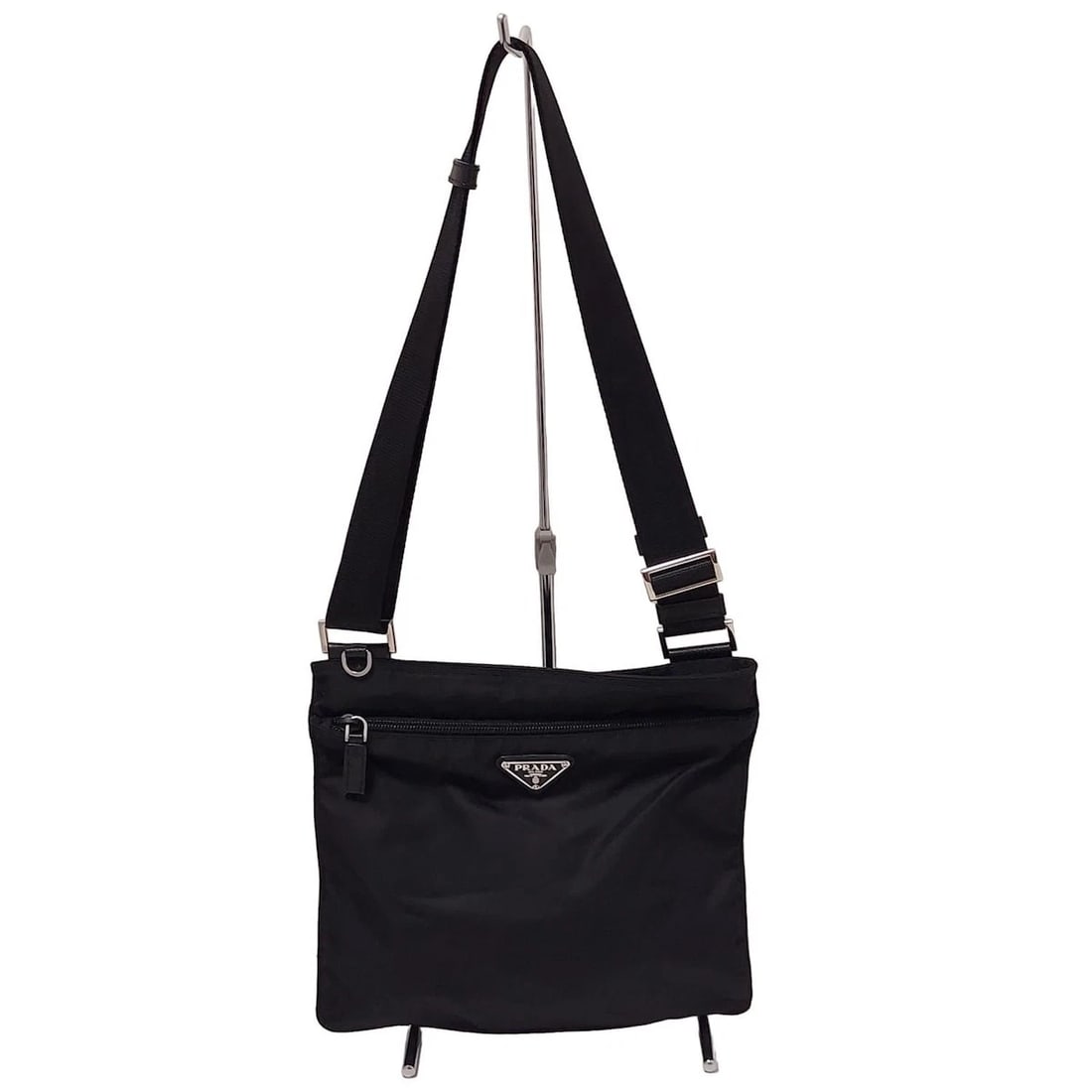 PRADA - BLACK NYLON LEATHER SHOULDER BAG: PRADA - Black Nylon Leather Shoulder Bag Brand: PRADA Type: Shoulder Bag Material: Nylon, Leather Color: Black Size: [ Measurements ] Height : 9.45 inch (24 cm) Width : 10.24 inch (26 cm)Strap: ap