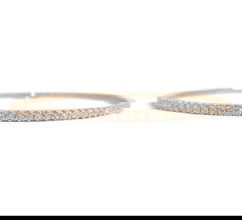 DIAMOND ETERNITY BANGLE BRACELET IN 14K PINK ROSE GOLD: Diamond Eternity Bangle Bracelet in 14K Pink Rose Gold Brand: Unbranded  Type: Bracelet  Material: Gemstone, Metal  Color: Pink  Size: Width: 2.0 mm Length: 7.5 inches  Accessories: None Access