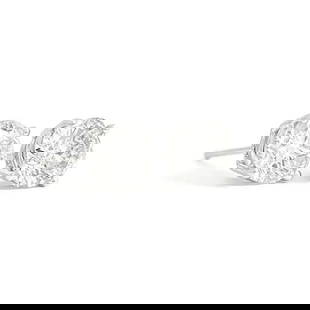 ROUND DIAMOND STUD EARRINGS 14K WHITE GOLD: Round Diamond Stud Earrings 14K White Gold Brand: Unbranded  Type: Earrings  Material: Diamond, Gold, Gemstone, Metal  Color: Silver  Size: Measurements: 5.55 mm - 5.6 mm  Accessories: None Acc