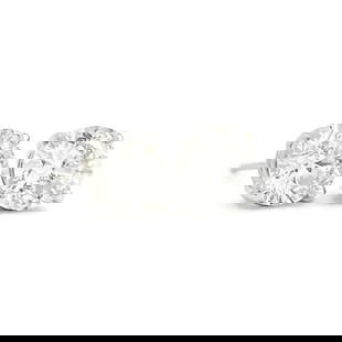 ROUND DIAMOND STUD EARRINGS 14K WHITE GOLD: Round Diamond Stud Earrings 14K White Gold Brand: Unbranded  Type: Earrings  Material: Diamond, Gold, Gemstone, Metal  Color: Silver  Size: Measurements: 6.4 mm - 5.5 mm  Accessories: None Acce