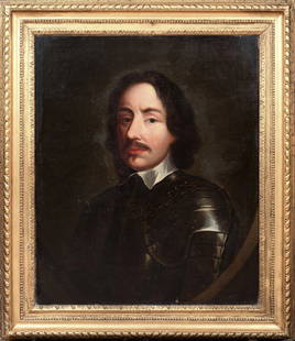 PORTRAIT OF GENERAL HENRY IRETON OIL PAINTING ATTRIBUTED TO ROBERT WALKER: Year: 17th century Size: 37.5" x 32" Medium: Oil Description: Attributed to Robert Walker with this General Henry Ireton's large oil on canvas portrait from the 17th century. Outstanding condition and