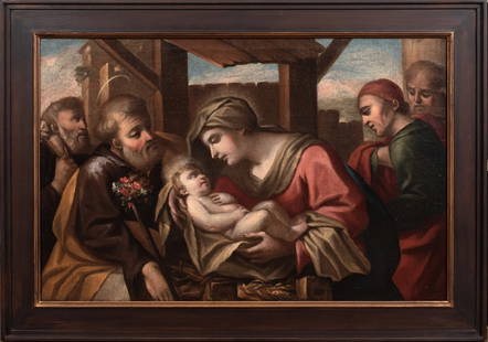 THE ADORATION OF THE MAGI OIL PAINTING: Year: 17th century Size: 36" x 26" Medium: Oil Description: An exquisite big oil painting of the Adoration of the Magi from the 17th century by an Old Master of the Italian Venetian School. This devot