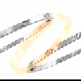 CARTIER LOVE BRACELET BANGLE DIAMOND 18K PINK GOLD: Cartier Love Bracelet Bangle Diamond 18K Pink Gold Brand: Cartier  Type: Bracelet  Material: 750 Pink Gold  Color: Pink Gold  Size: Marked:16 Inner circumference:5.9inch Width:(max.) 6mm  Accessories: