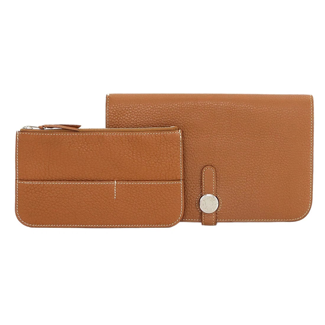 HERMES DOGON GM LONG WALLET TOGO GOLD BROWN DUO PURSE: HERMES Dogon GM Long Wallet Togo Gold Brown Duo Purse Brand: HERMES Type: Long Wallet Material: Togo Color: Gold Size: W 7.87 inch, H 4.72 inch, D 0.59 inch Accessories: None Accessories N