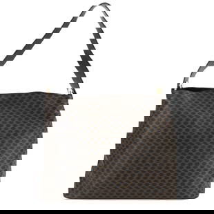 CELINE MACADAM SHOULDER BAG PVC LEATHER BLACK BROWN: CELINE Macadam Shoulder Bag PVC Leather Black Brown Brand: CELINE  Type: Shoulder Bag  Material: PVC , Leather  Color: Black , Brown  Size: W 15.55 inch, H 11.81 inch, D 5.12 inch Shoulder 24.8inch (6