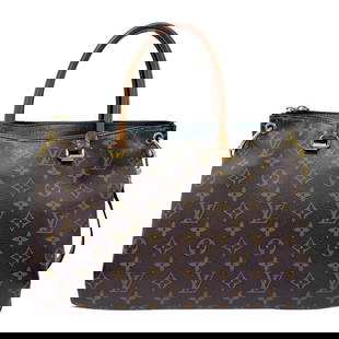 LOUIS VUITTON MONOGRAM PALLAS MM SHOULDER BAG HANDBAG: LOUIS VUITTON Monogram Pallas MM Shoulder Bag Handbag Brand: LOUIS VUITTON  Type: Shoulder Bag  Material: Monogram Canvas  Color: Noir  Size: W:13.0inx H:10.2inx D:4.9in Handle Length:15.4in Handle dr