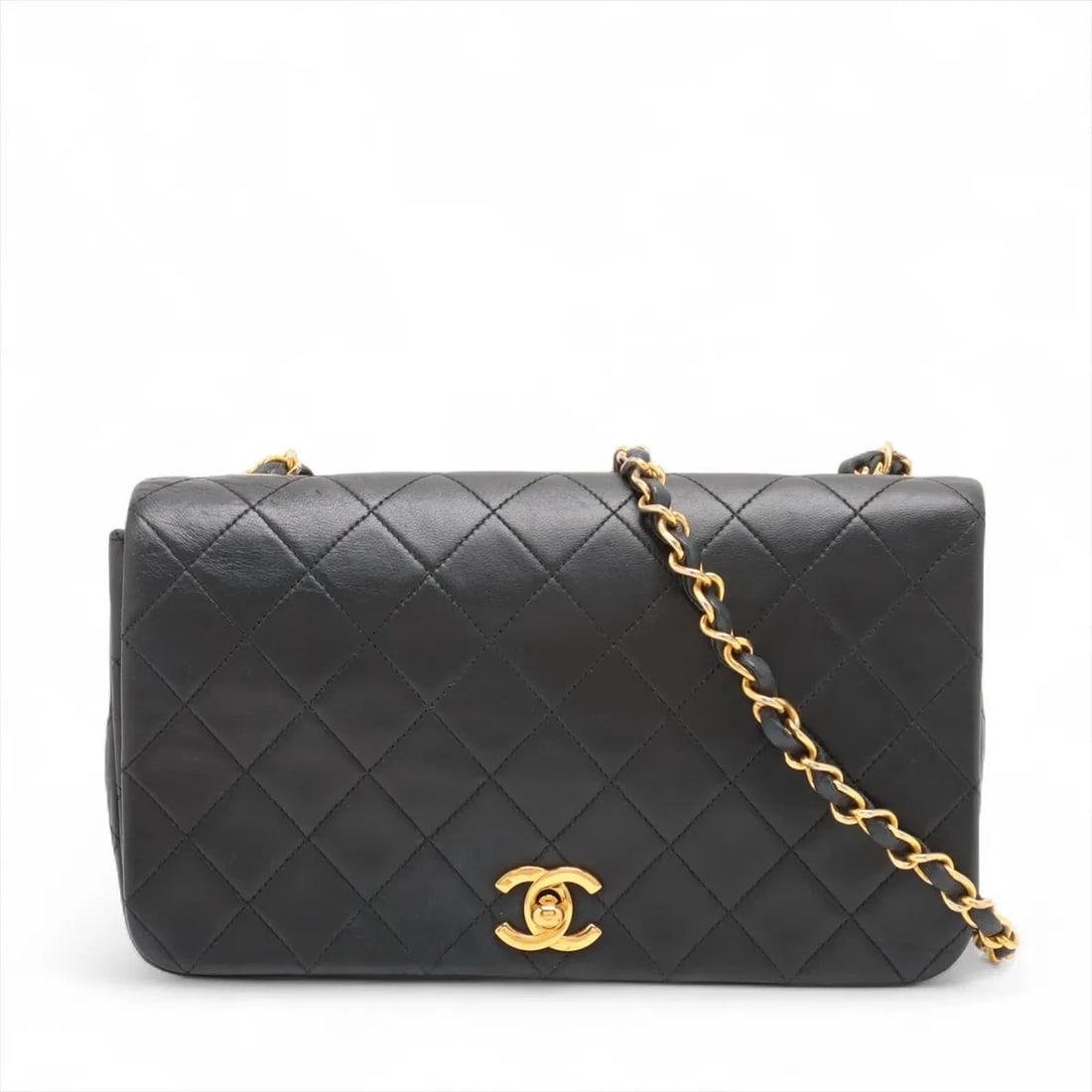 CHANEL MATELASSE LAMBSKIN SINGLE FLAP SINGLE CHAIN BAG: Chanel Matelasse Lambskin Single Flap Single Chain Bag Brand: Chanel Type: Shoulder bag Material: Lambskin Color: Black Size: Height:5.3inch Length:9.1inch Depth:2.4inch Shoulder height:20.7inch