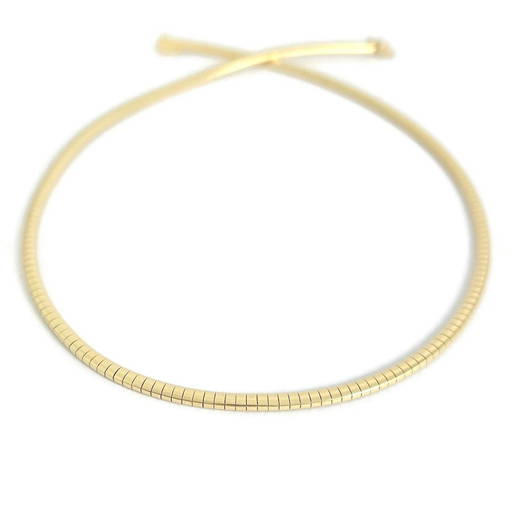 14kt Yellow Gold Flat Italian Omega Chain Necklace