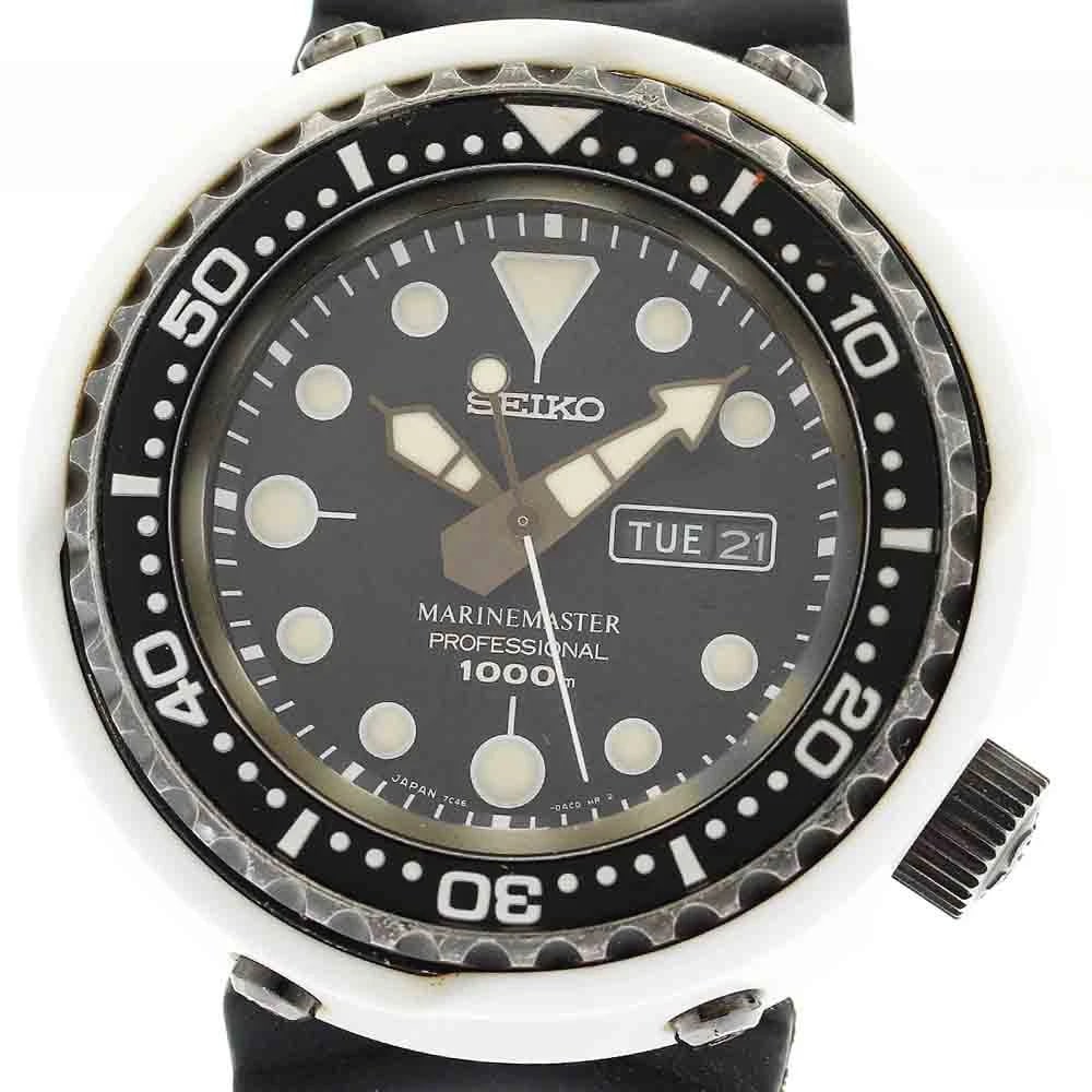 SEIKO Prospex Marinemaster Limited Quartz Men's Watch: SEIKO Prospex Marinemaster Limited Quartz Men's Watch Brand: SEIKO Type: Wristwatch Material: Band Material rubber, Case Material Ceramic / titanium Color: Dial Color black, Case Color Black White,