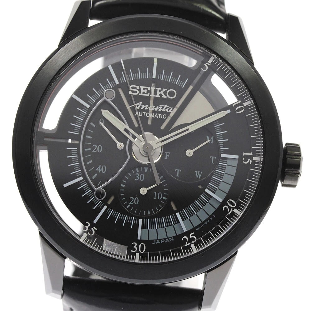 SEIKO Brights Ananta Limited Men's: SEIKO Brights Ananta Limited Men's Brand: SEIKO Type: Wristwatch Material: Band Material leather, Case Material Stainless Steel Color: Dial Color black, Case Color black, Band Color black Size: Ca