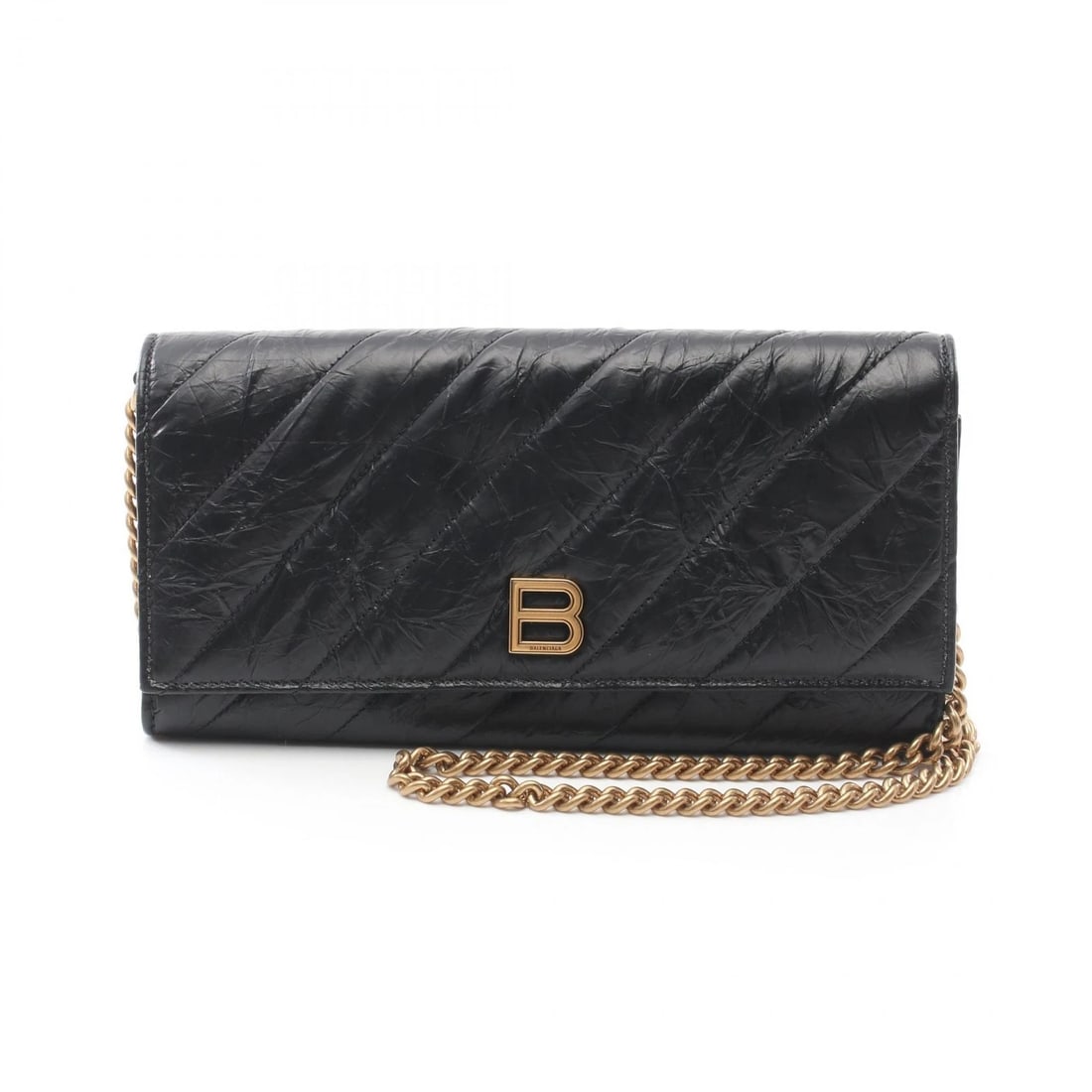BALENCIAGA CRUSH CHAIN SHOULDER BAG: BALENCIAGA CRUSH Chain Shoulder Bag Brand: BALENCIAGA Type: Shoulder Bag Material: leather Color: Black Size: H:12cm x W:21.5cm x D:2cm (H:4.7" x W:8.5" x D:0.8") Shoulder?113cm(44.5") Accessorie