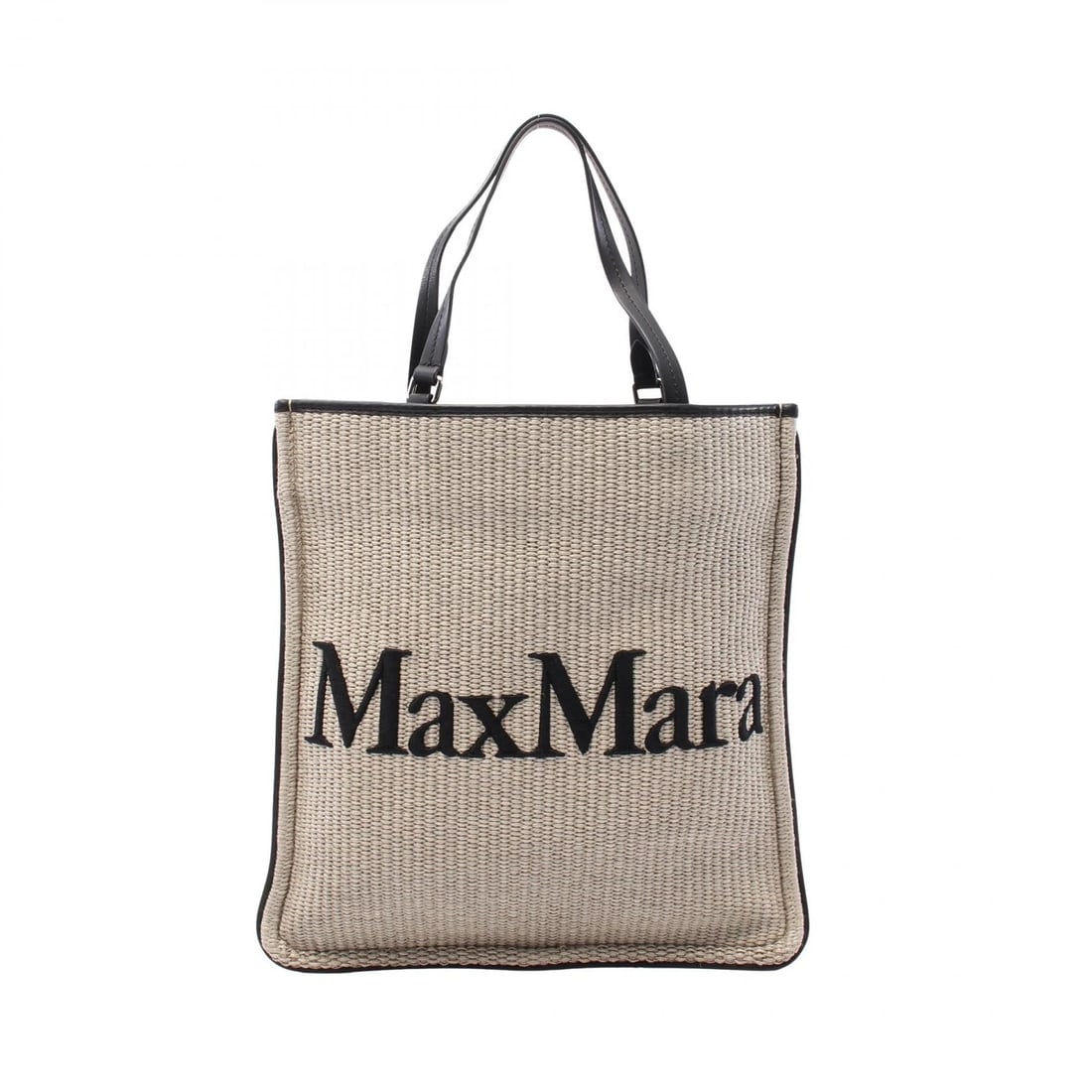 MAX MARA EASYBAG TOTE BAG LEATHER RAFFIA BEIGE BLACK: MAX MARA Easybag Tote Bag leather Raffia Beige Black Brand: MAX MARA Type: Tote Bag Material: leather Color: Beige Size: H:36cm x W:34cm x D:1cm (H:14.2" x W:13.4" x D:0.4") Shoulder?46(18.1") - 6