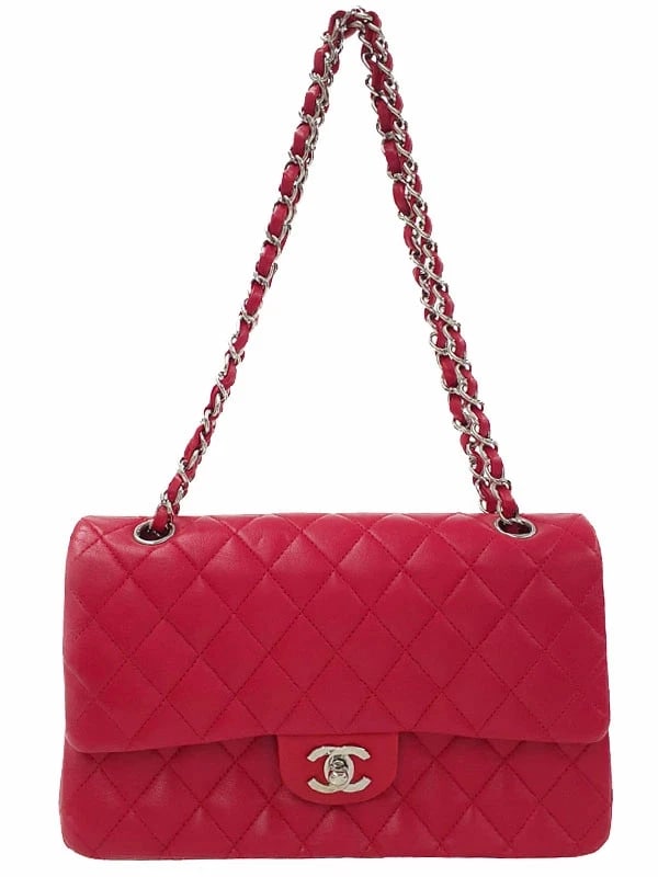 CHANEL MATELASSE CLASSIC HANDBAG: Chanel Matelasse Classic Handbag Brand: Chanel Type: Chain Shoulder Bag Material: lambskin Color: Pink Size: W:25.5cm H:16cm D:6cm Shoulder:55/90cm Accessories: None Accessories Notice: Wh