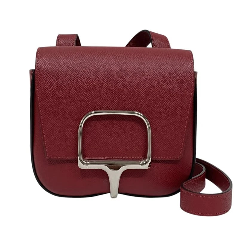 HERMES DELLA CAVALLERIA MINI U ROUGE GRENAT SHOULDER BAG: HERMES Della Cavalleria Mini U Rouge Grenat Shoulder Bag Brand: HERMES Type: Handbag Material: Epson Color: Exterior Color Rouge Grenat Silver Hardware Size: W: 16.5cm H: 16cm D: 5cm Accessories:
