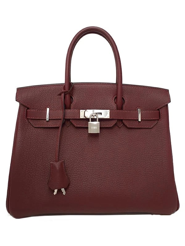 HERMES BIRKIN 30 HANDBAG: Hermes Birkin 30 Handbag Brand: Hermes Type: Handbag Material: Togo Color: Bordeaux Size: W:30cm H:24cm D:15cm Handle:35cm Accessories: None Accessories Notice: When purchasing pre-owned g