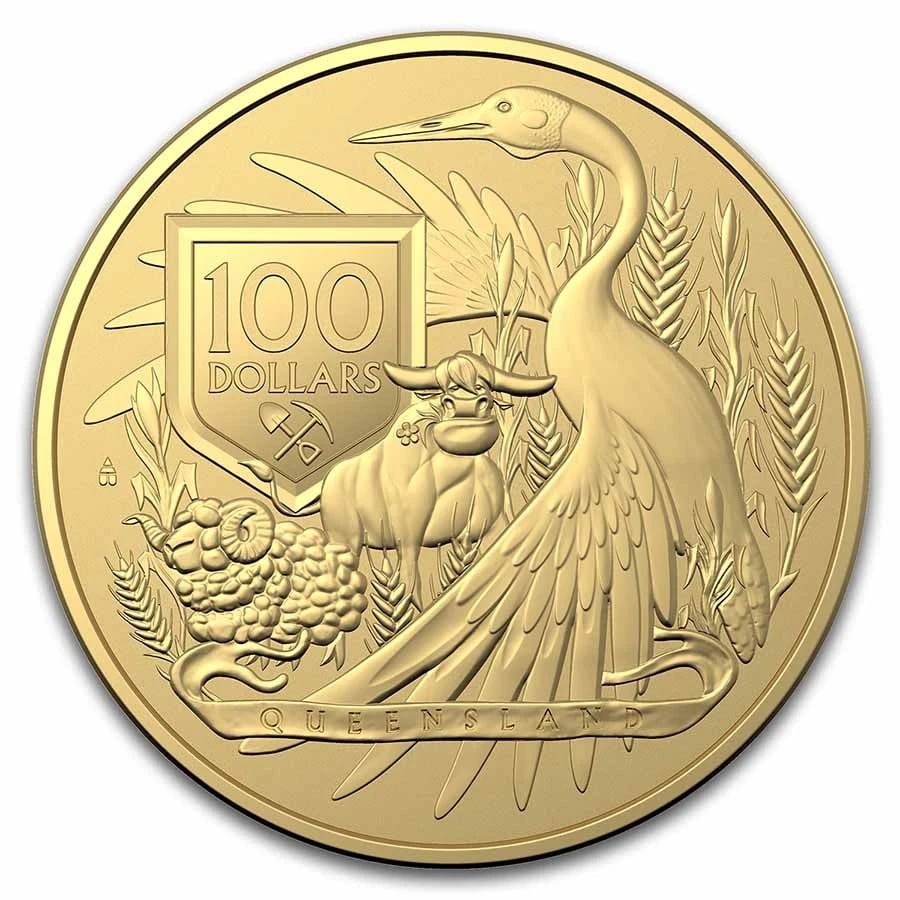 2023 AUSTRALIA GOLD COAT OF ARMS - QUEENSLAND BU: 2023 Australia Gold Coat of Arms - Queensland BU Brand: Royal Australian Mint Brand/Mint: None Grade: None Coin: None Year: 2023 Fineness: 0.9999 Country/Region of Manufacture: Australia