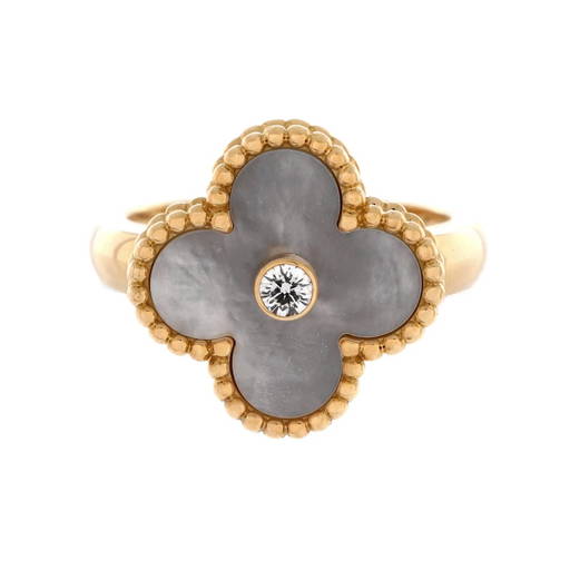 Van Cleef Arpels Diamond Yellow Gold Band Ring Duo Vca